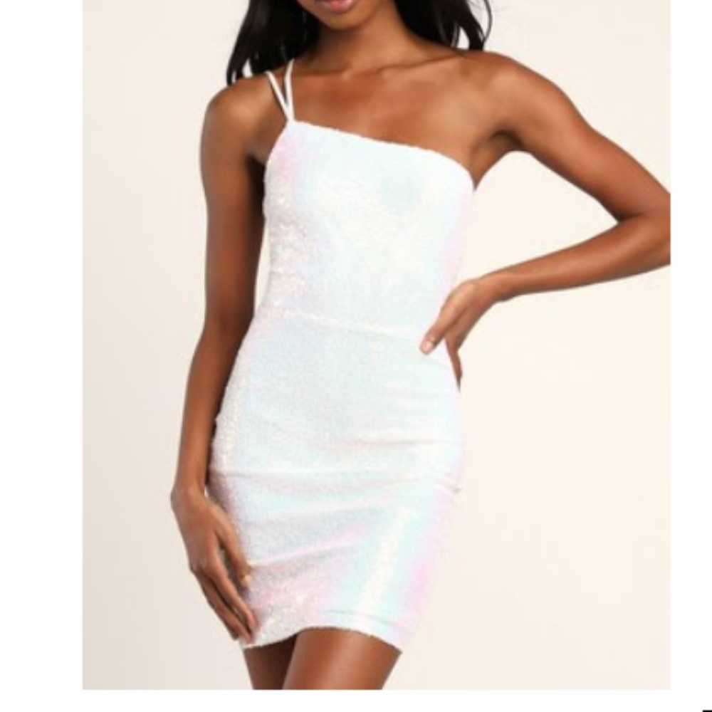 White sequin dress